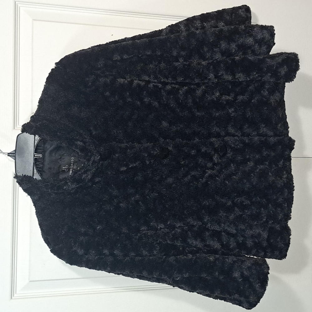 dennis basso Black Faux Fur Teddy Jacket - M - Tiger Mills
